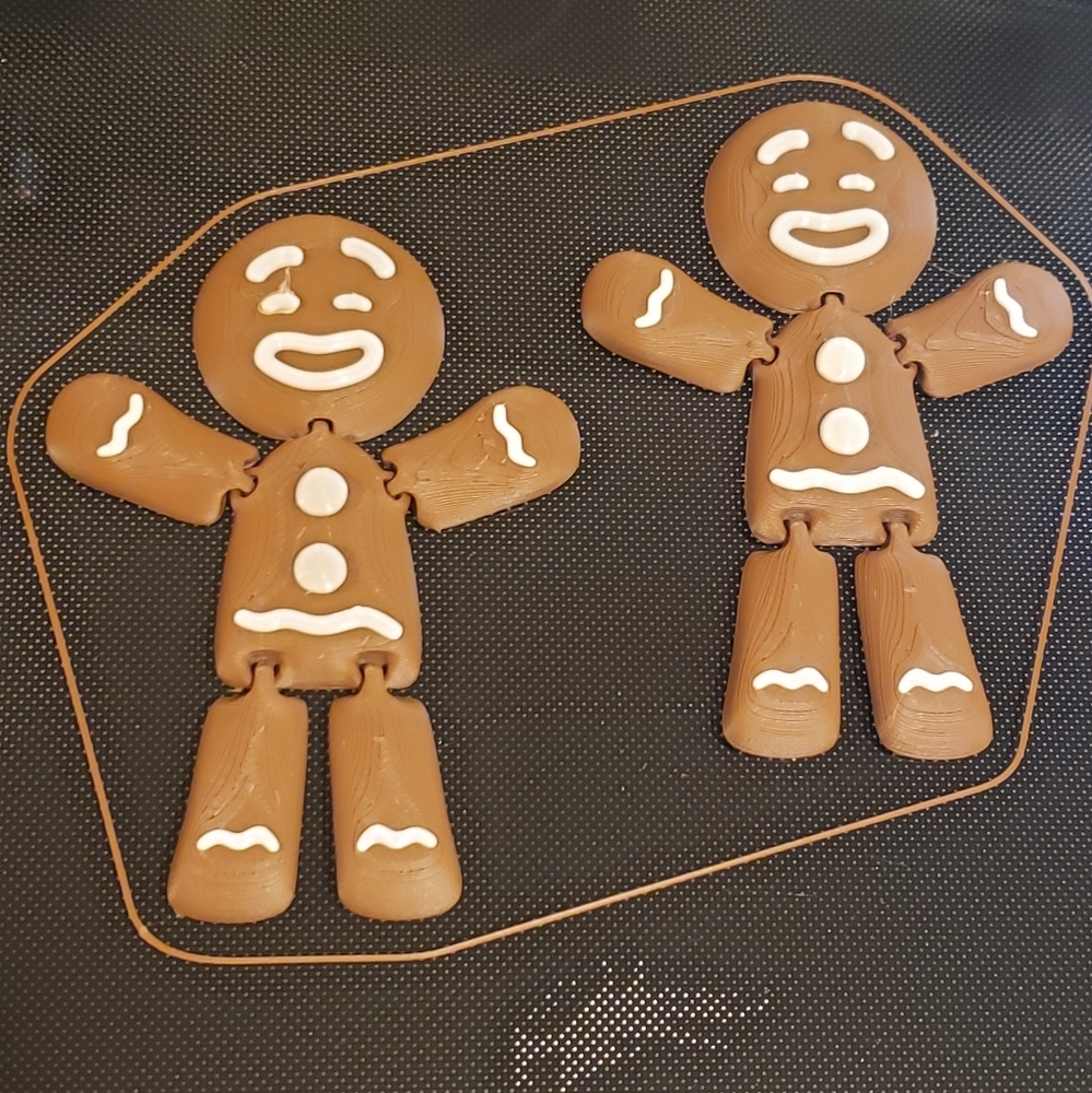 Flexi Gingerbread Man- 3D Printed ornament /fidget toy - Picture 2 of 2